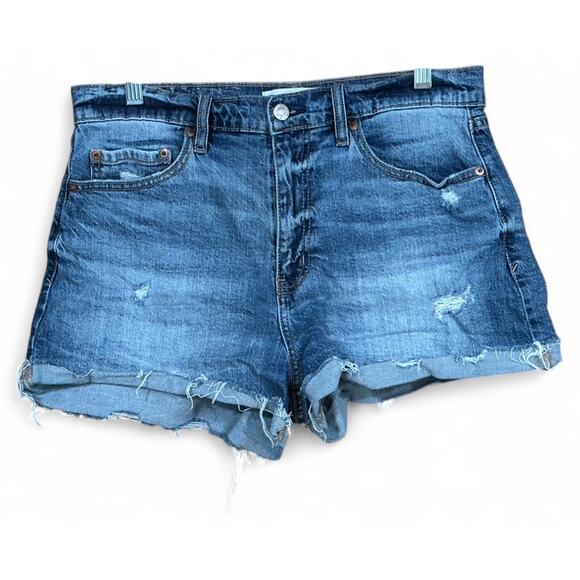 CLEARANCE DAZE Tough Love High Rise Denim Shorts Womens Sz 30 Raw Hem - Picture 1 of 12